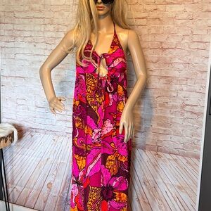 Retro halter style Hawaiian dress hand made size small